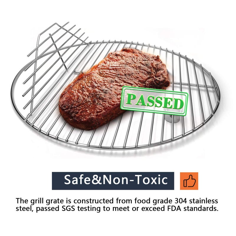 Hongso 19.5" 304 Stainless Steel Round Grill Grates for Akorn Kamado Ceramic Grill, Char-Griller E16620 16620 6719 E56720 6520 16820 6020 6620, Pit Boss K24, Louisiana Grills K24 Charcoal Grill - Image 3